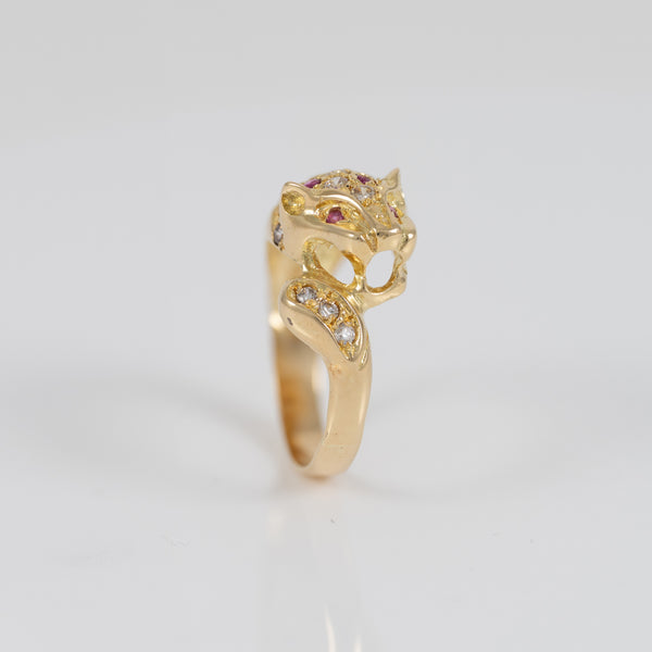 Anillo pantera oro 18k 750