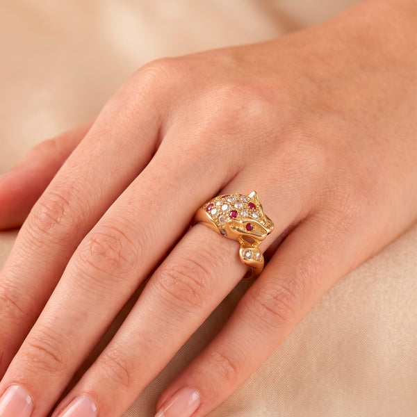 Anillo pantera oro 18k 750
