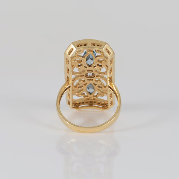 Anillo lanzadera de oro 18k 750