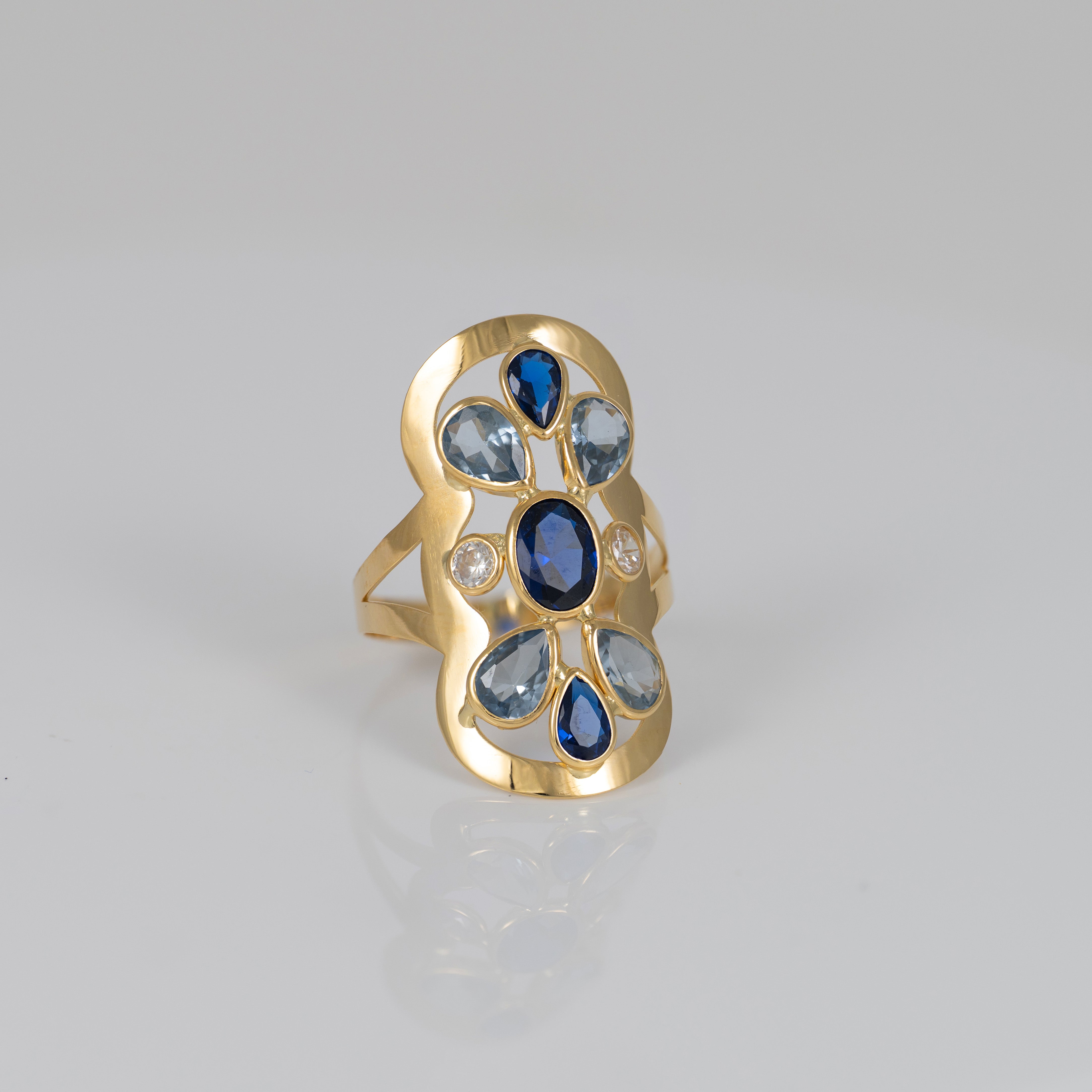 Anillo lanzadera de oro 18k 750