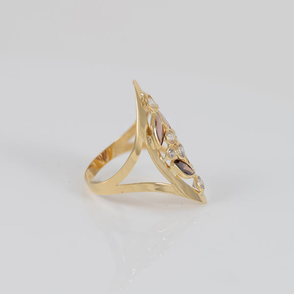 Anillo lanzadera de oro 18k 750