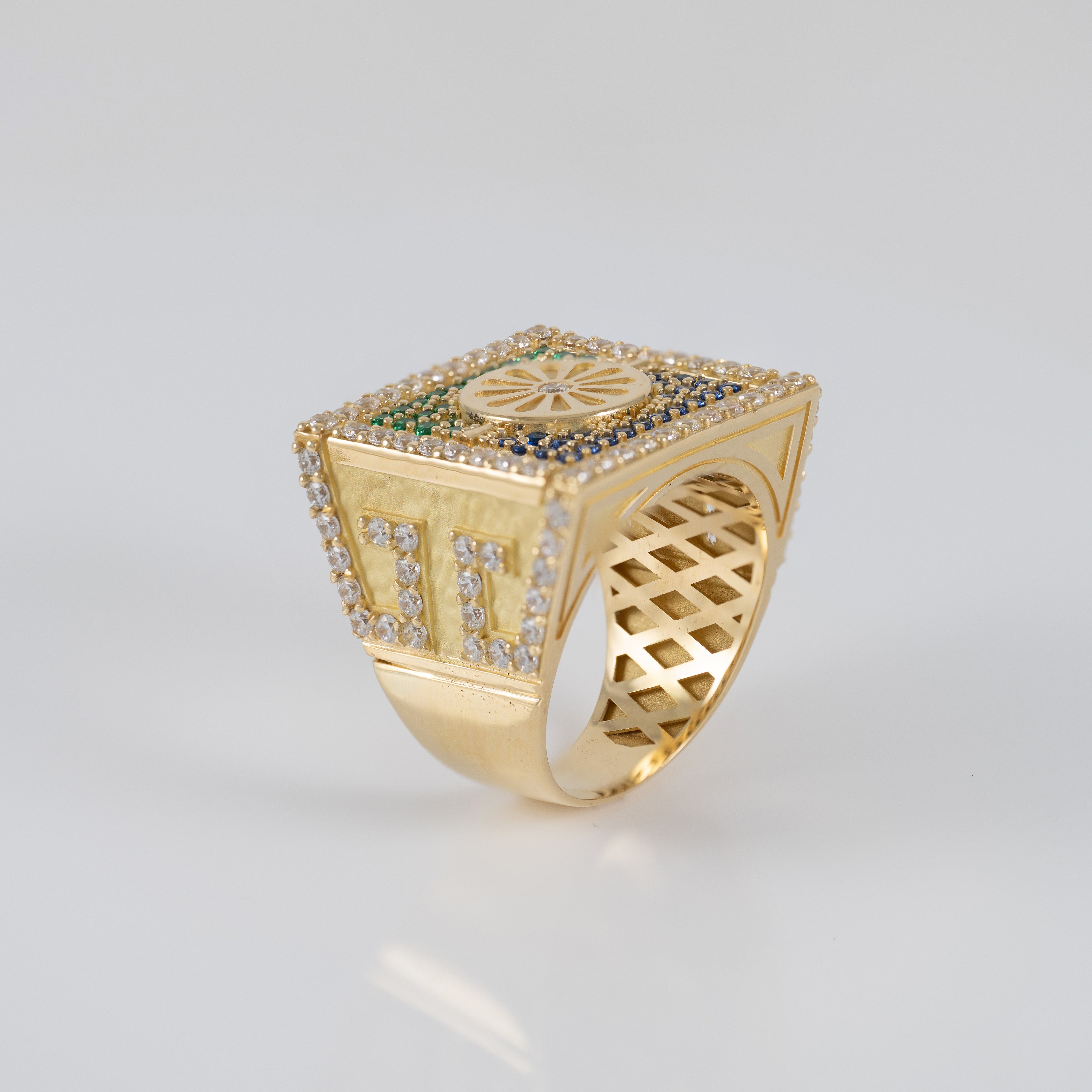 Anillo bandera gitana oro 18k 750