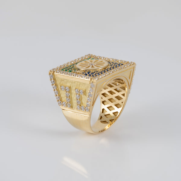 Anillo bandera gitana oro 18k 750