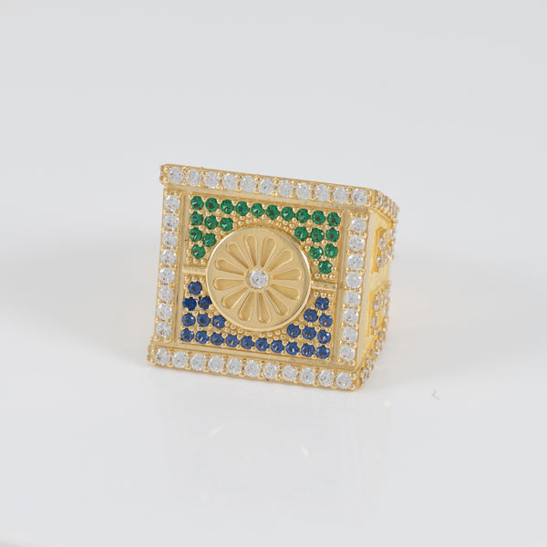 Anillo bandera gitana oro 18k 750