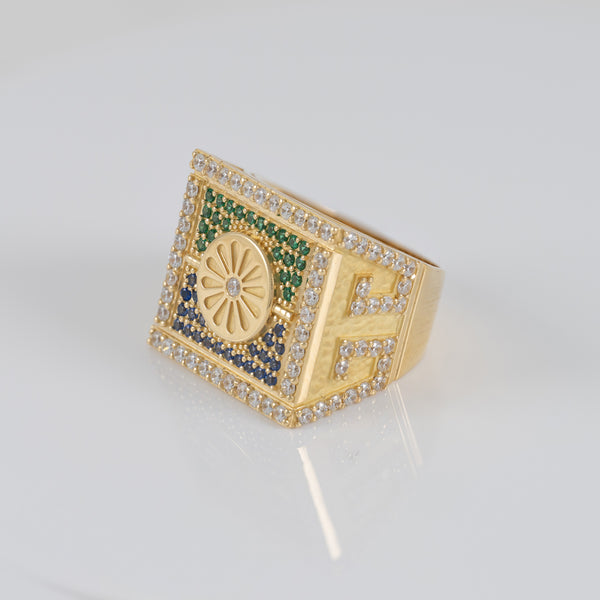 Anillo bandera gitana oro 18k 750