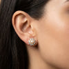 Pendientes antiguos en oro amarillo 18k con diamantes 1.6ct y perlas
