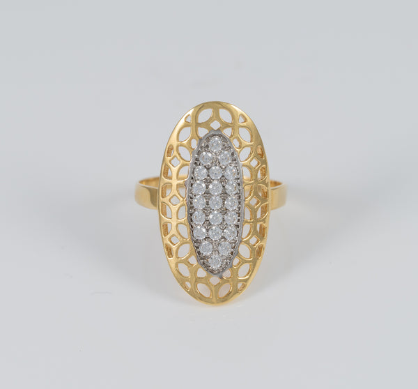 Anillo lanzadera de oro amarillo 18k