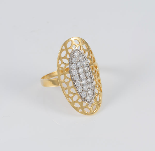 Anillo lanzadera de oro amarillo 18k