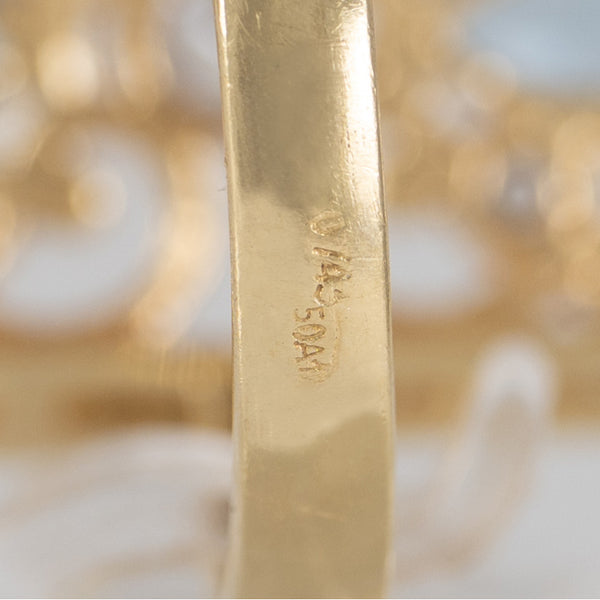 Anillo lanzadera de oro 18k 750
