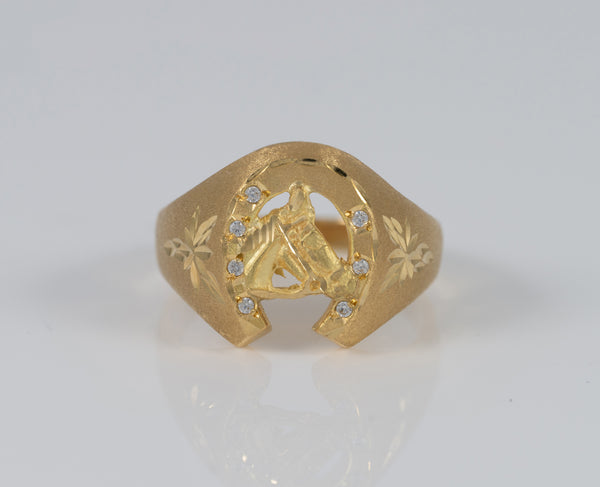 Anillo herradura caballo de oro amarillo 18k