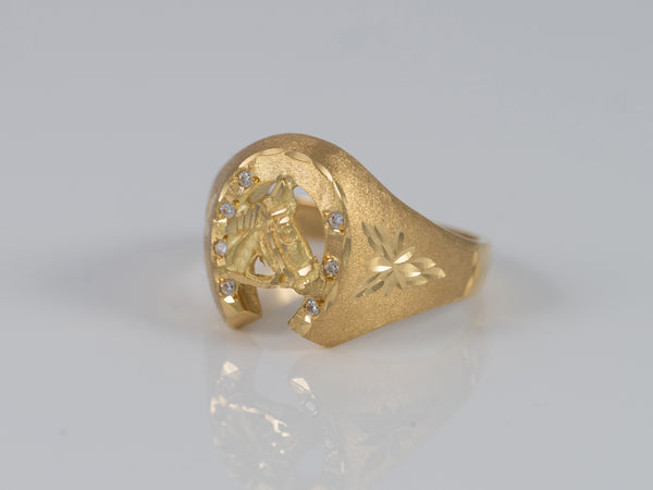 Anillo herradura caballo de oro amarillo 18k