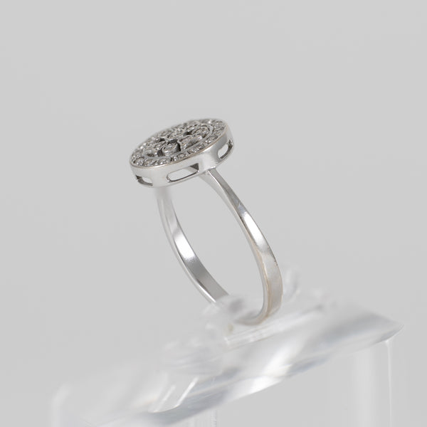 Anillo oro blanco 18k con diamantes