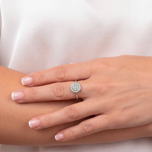 Anillo oro blanco 18k con diamantes