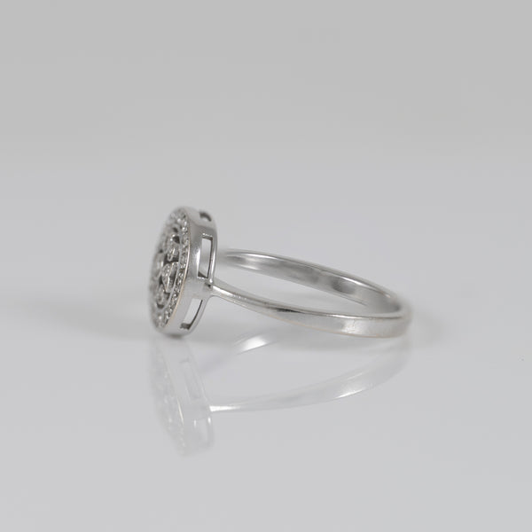 Anillo oro blanco 18k con diamantes