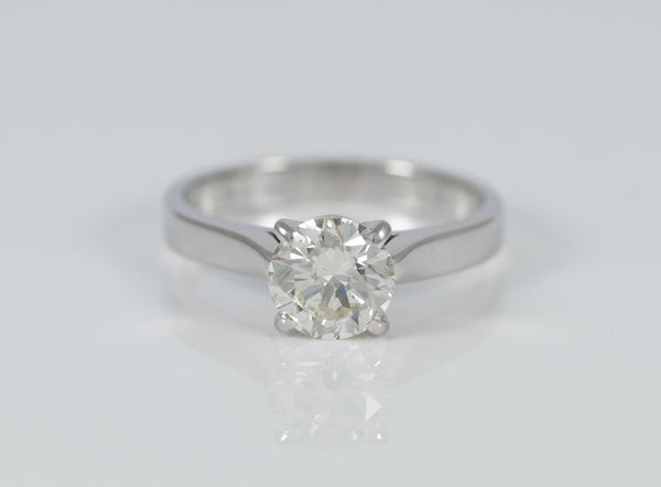 Anillo en oro blanco 18k con diamante 1.26 ct