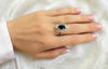 Anillo en oro blanco con zafiro 2.3 ct y diamantes 1.85 ct