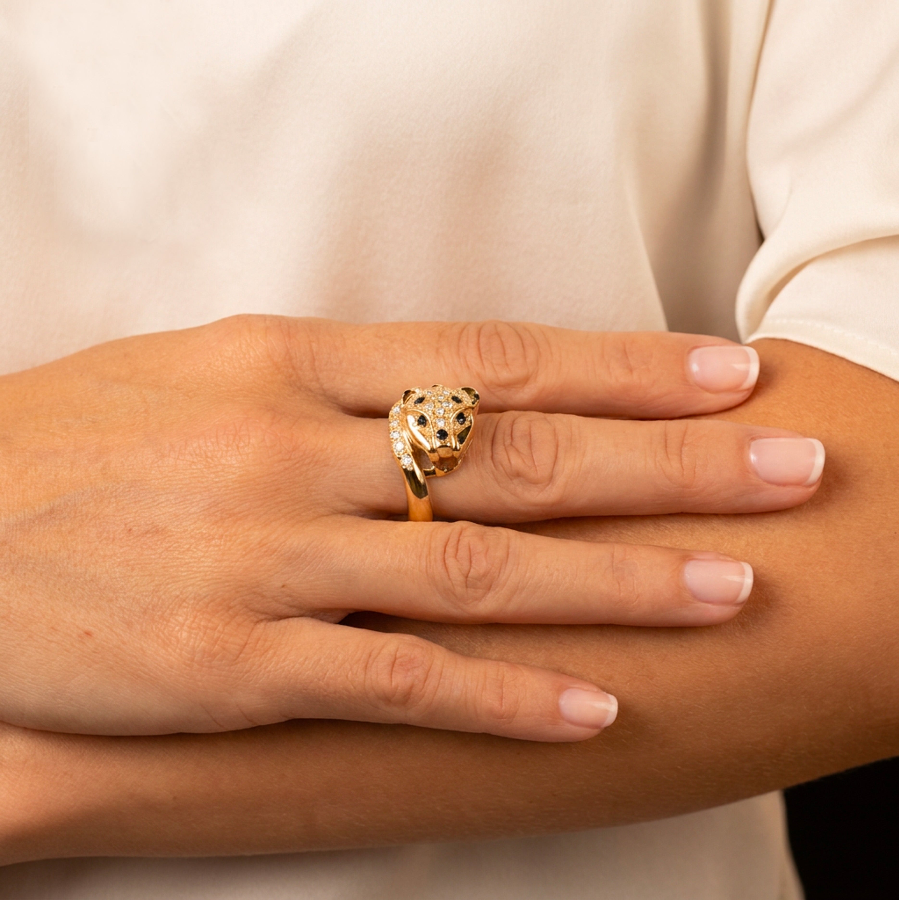 Anillo pantera oro 18k 750