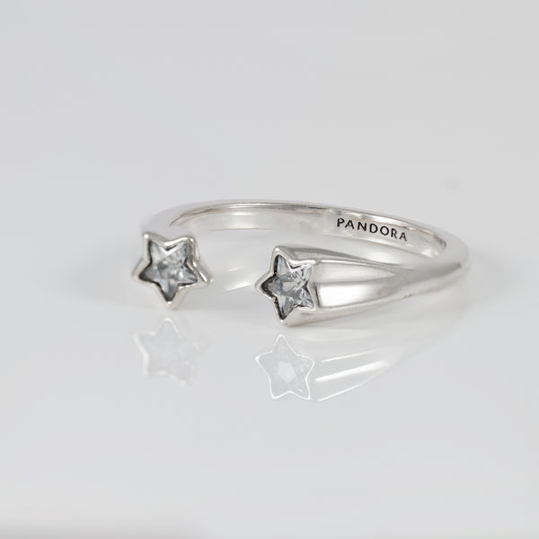 Anillo Pandora Abierto en Plata 925 Estrellas Fugaces
