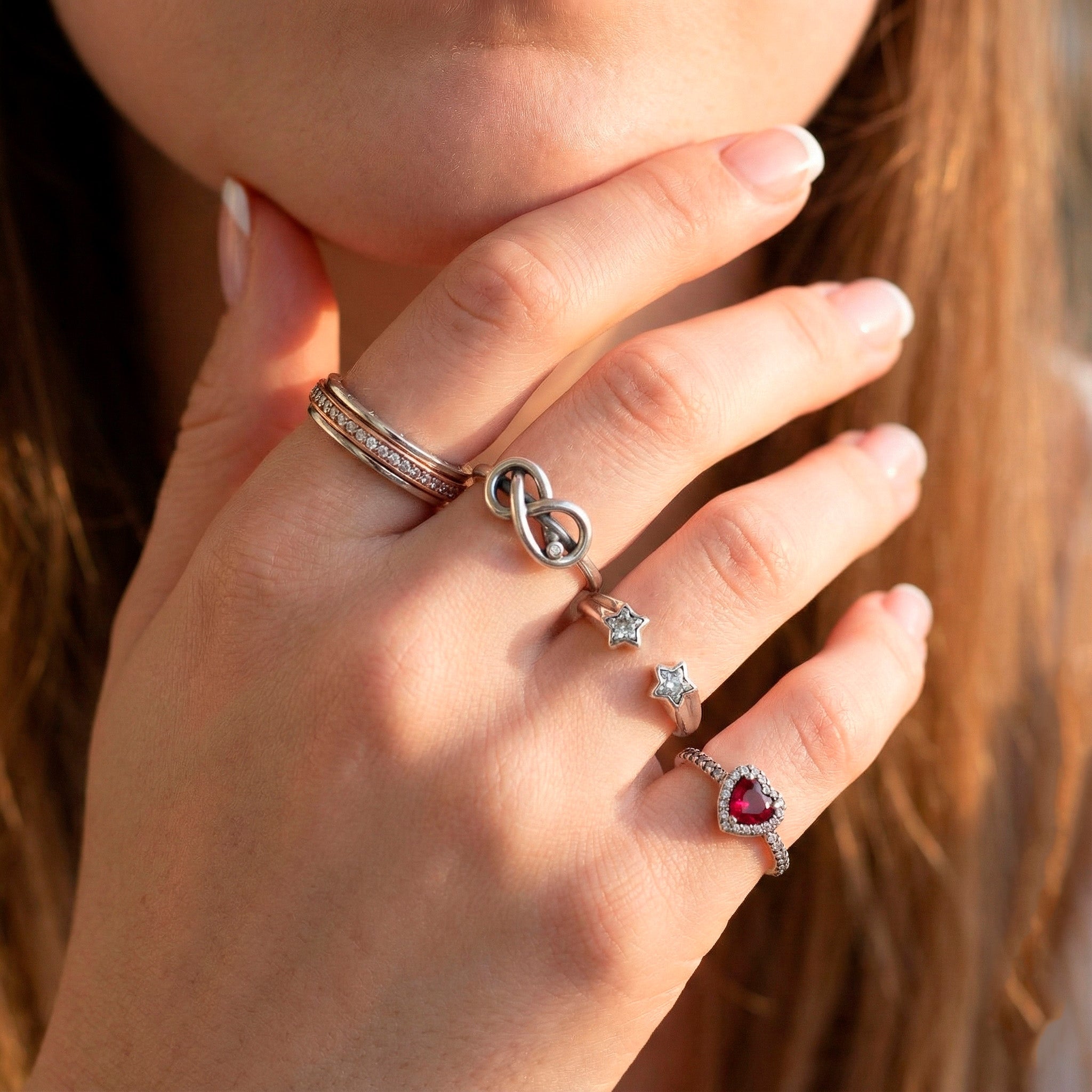 Anillo Pandora Abierto en Plata 925 Estrellas Fugaces