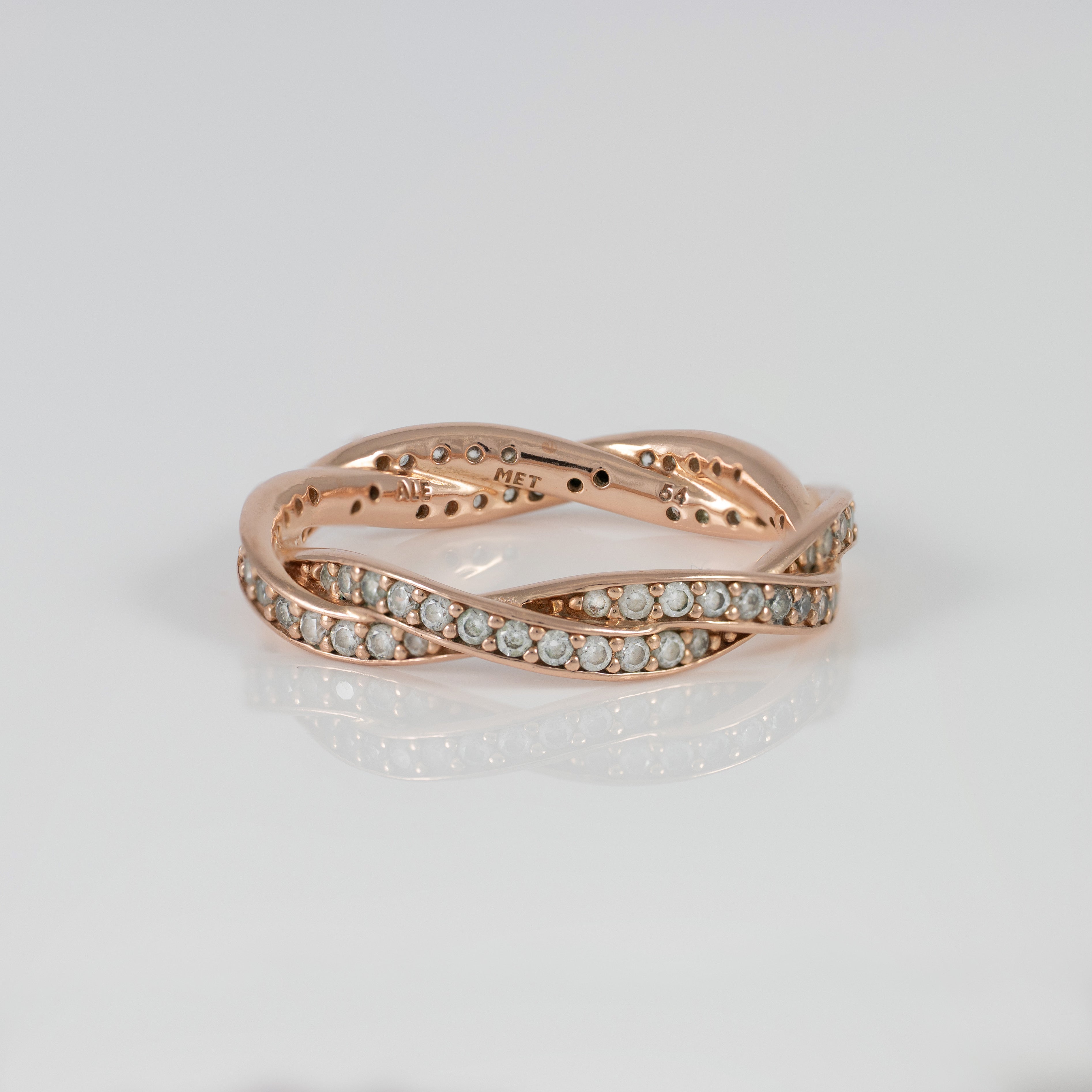 Anillo Pandora Giro del Destino en Plata Vermeil Rosa