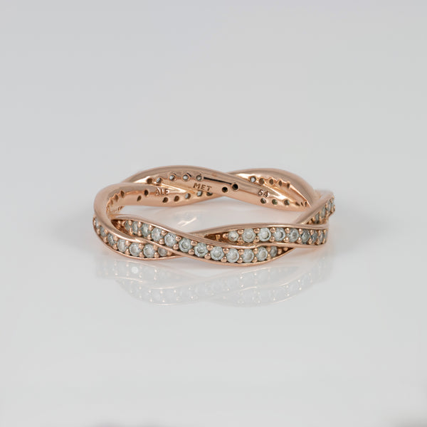 Anillo Pandora Giro del Destino en Plata Vermeil Rosa