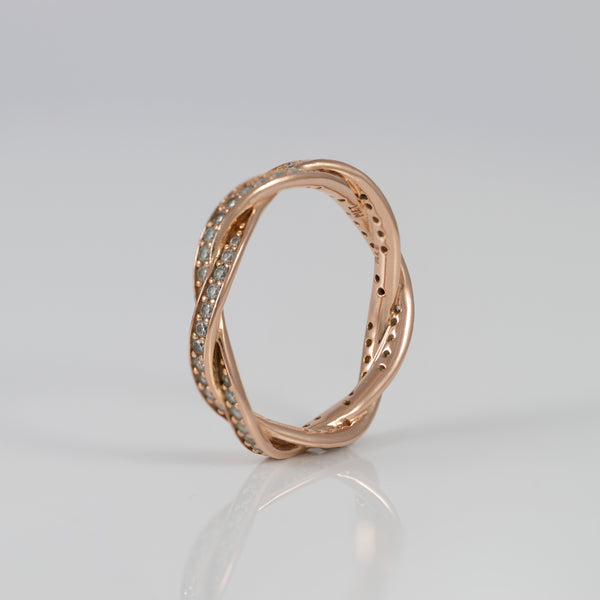 Anillo Pandora Giro del Destino en Plata Vermeil Rosa