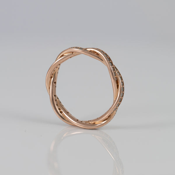 Anillo Pandora Giro del Destino en Plata Vermeil Rosa