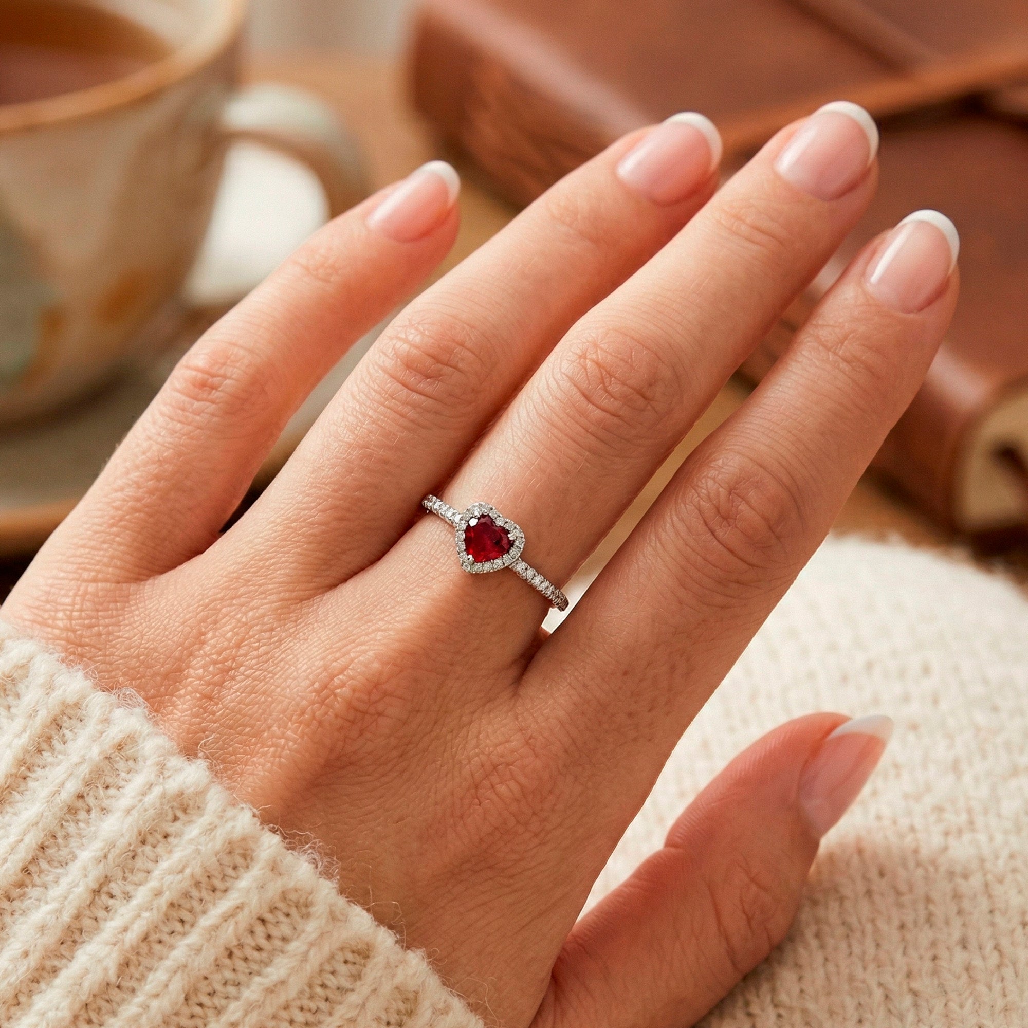 Anillo Pandora en Plata 925 y corazón en Relieve