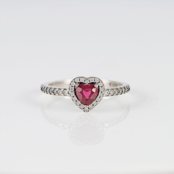 Anillo Pandora en Plata 925 y corazón en Relieve
