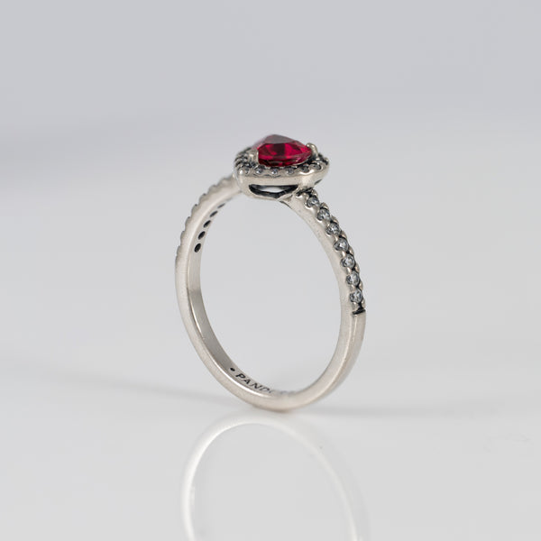 Anillo Pandora en Plata 925 y corazón en Relieve