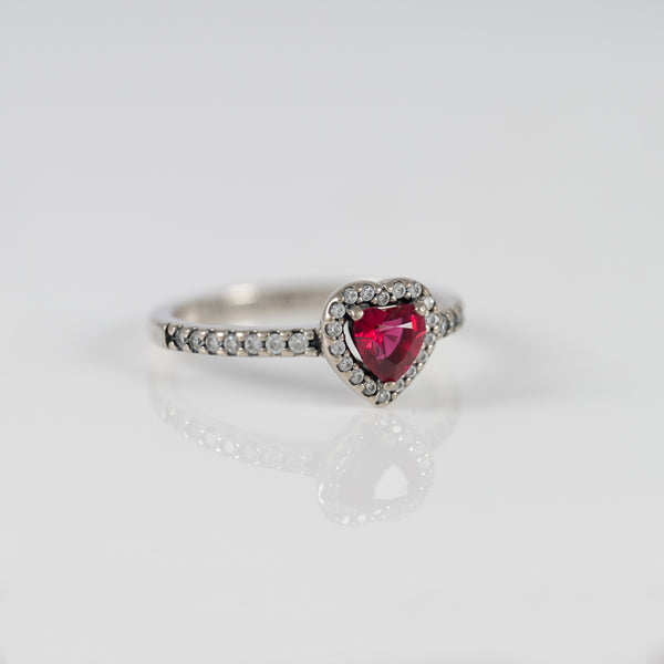 Anillo Pandora en Plata 925 y corazón en Relieve