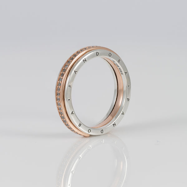 Anillo Pandora  de Plata 925  Signature Logo & Pavé