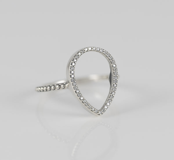 Anillo Pandora de plata 925 Silueta Lágrima