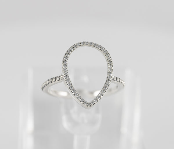 Anillo Pandora de plata 925 Silueta Lágrima