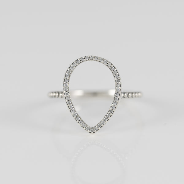 Anillo Pandora de plata 925 Silueta Lágrima