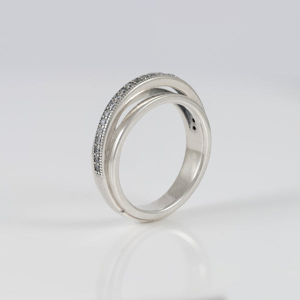 Anillo Pandora en Plata 925 Triple Alianza en Pavé