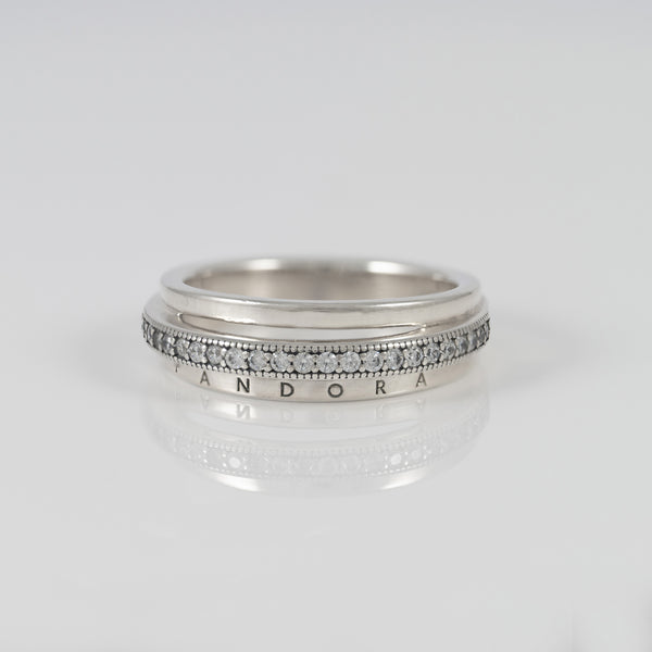 Anillo Pandora en Plata 925 Triple Alianza en Pavé