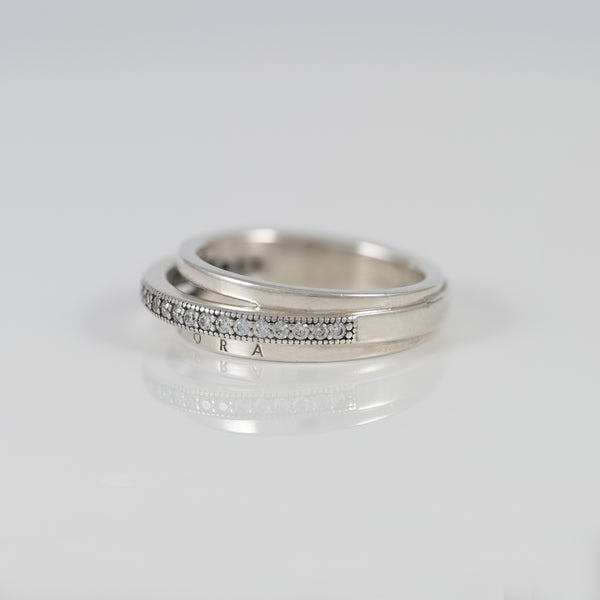 Anillo Pandora en Plata 925 Triple Alianza en Pavé