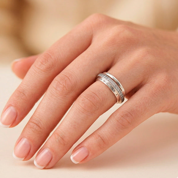Anillo Pandora en Plata 925 Triple Alianza en Pavé