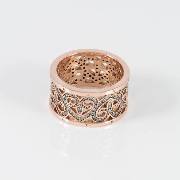 Anillo Thomas Sabó en Plata Vermeil Rosa con corazones pavé
