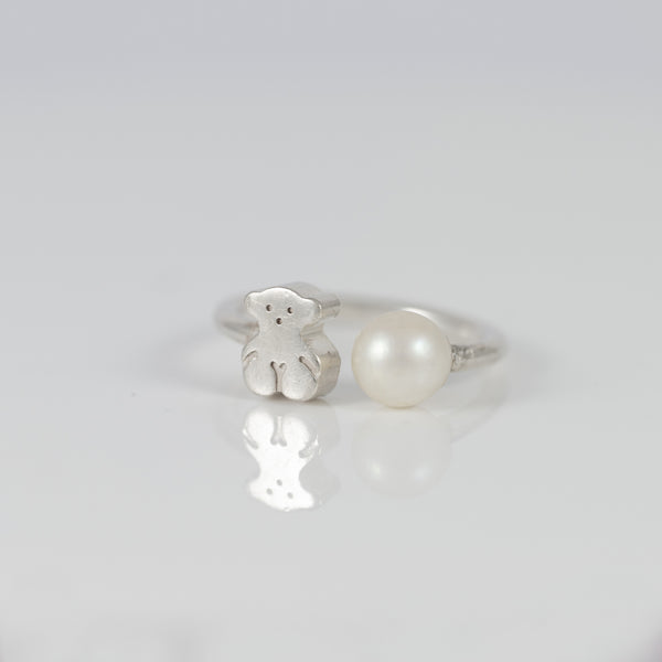 Anillo Tous abierto de Plata 925 y perla Sweet Dolls