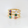 Anillo Tous abierto de plata Vermeil con gemas Glory