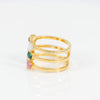 Anillo Tous abierto de plata Vermeil con gemas Glory