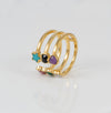 Anillo Tous abierto de plata Vermeil con gemas Glory