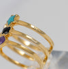 Anillo Tous abierto de plata Vermeil con gemas Glory
