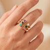 Anillo Tous abierto de plata Vermeil con gemas Glory