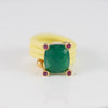 Anillo Tous de caucho amarillo con gemas Beach