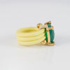Anillo Tous de caucho amarillo con gemas Beach
