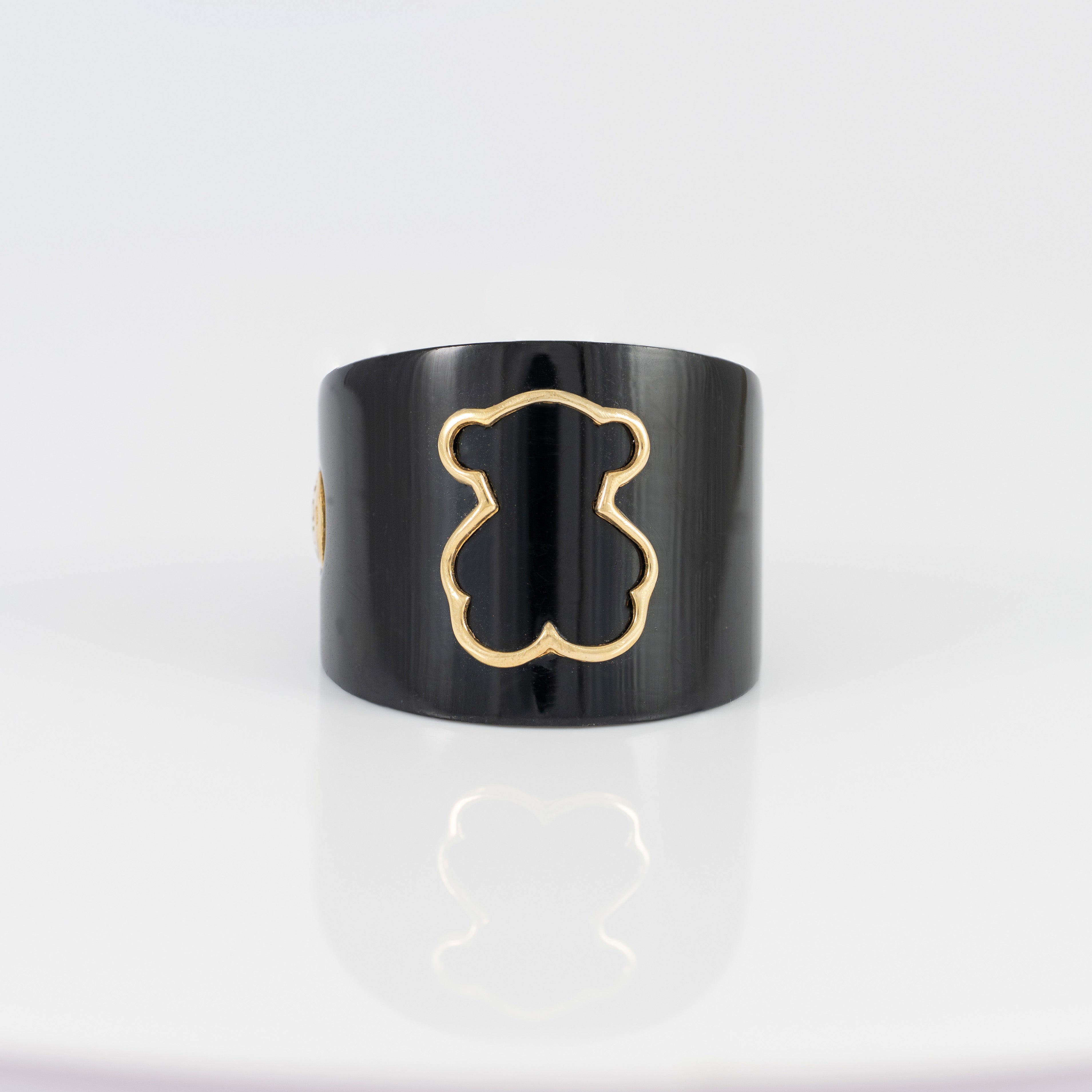 Anillo Tous de Resina Negra y Oro