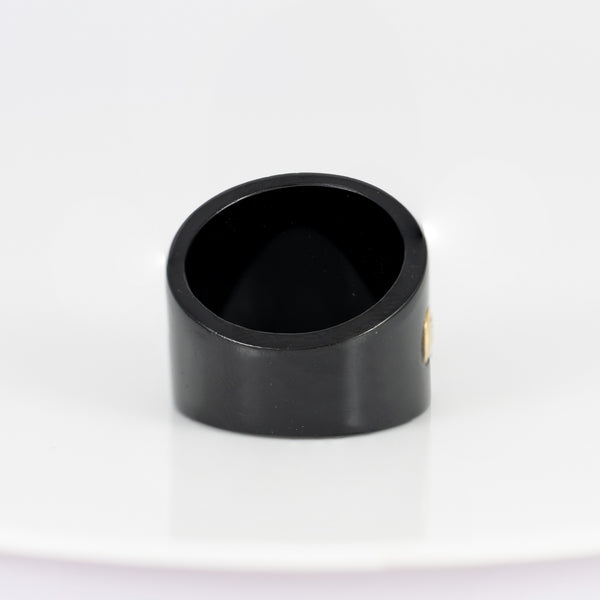 Anillo Tous de Resina Negra y Oro